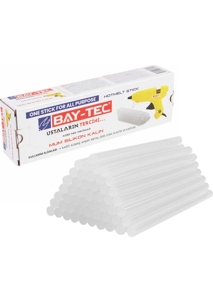 MK0443 Mum Silikon Çubuk Şeffaf Kalın 11.3X300MM kg Ambalaj fiyatları