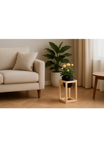 LİNE serisi saksılık, Ahşap Saksılık, Çam Ağacı Saksılık, Modern Bitki Standı