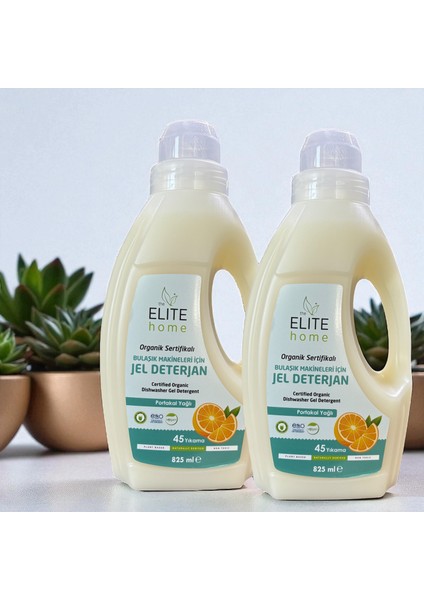 Organik Sertifikalı Jel Bulaşık Makinesi Deterjanı 825ML*2ADET portakal yağlı