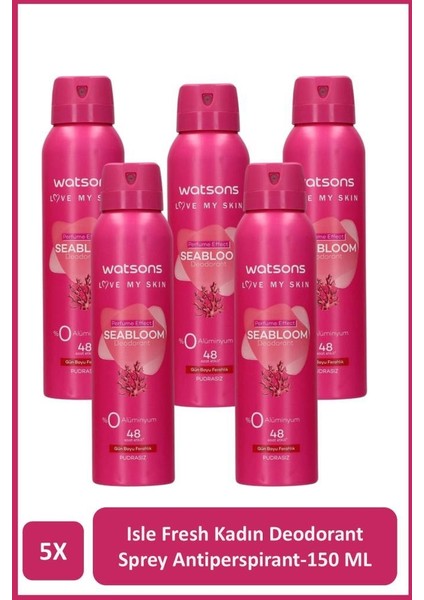 Seabloom Deodorant Sprey Kadın Pudrasız 5x150ml