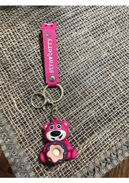 Donutlu Ayıcıklı Anahtarlık ve Çanta Charm