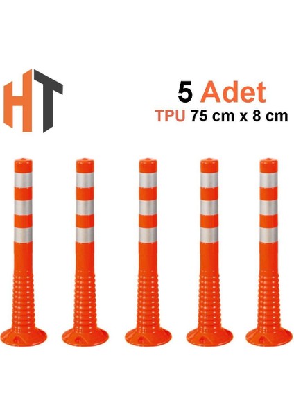 5'li Delinatör Seti 75 x 8 cm %100 Tpu, Esnek Duba