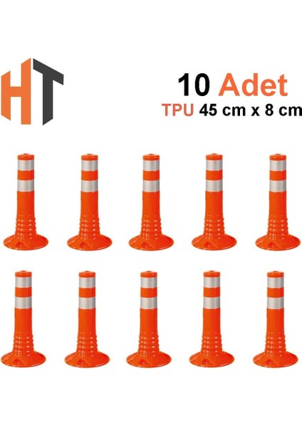 10'lu Delinatör Seti 45 x 8 cm %100 Tpu, Esnek Duba