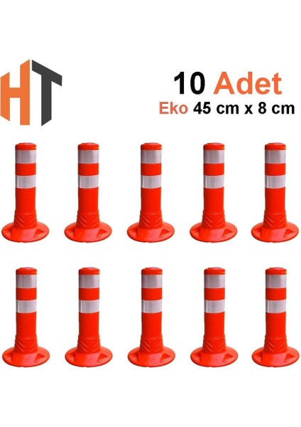 45 cm Eko, Trafik Delinatörü Seti - 10 Adet