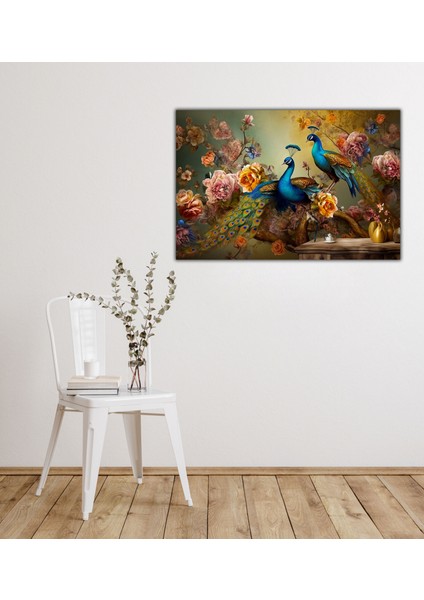 Renkli Tavus Kuşları Manzara Kanvas Tablo fırsatları