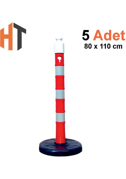 Dubalı Uyarı Dikmesi 80 x 1100 mm Reflektifli 5'li Set