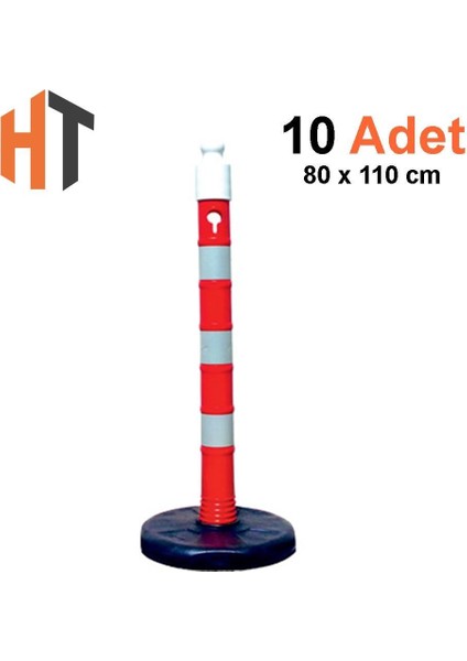 Dubalı Uyarı Dikmesi 80 x 1100 mm Reflektifli 10'lu Set