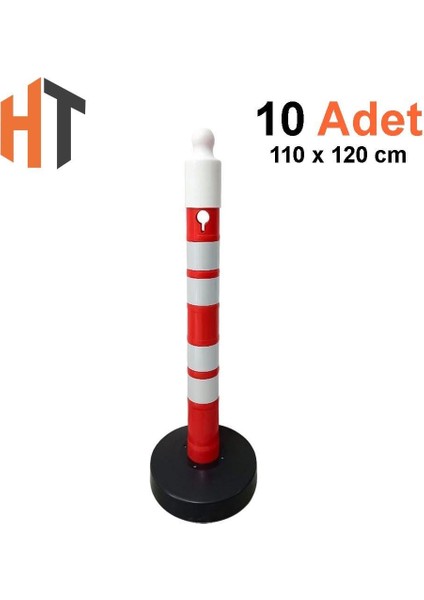 Dubalı Uyarı Dikmesi 110 x 1200 mm Reflektifli 10`lu Set