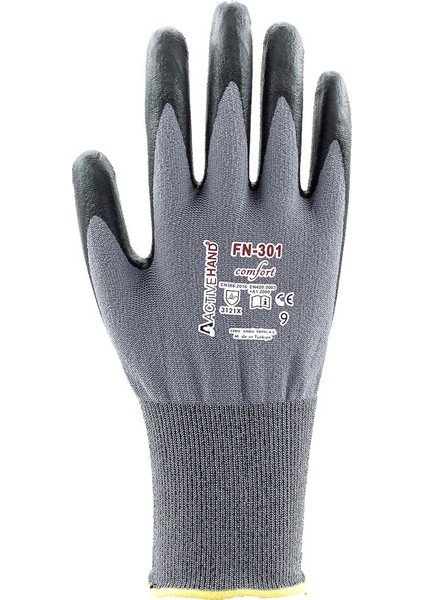Fn 301 Comfort No:9 Köpük Nitril Kaplı Polyester Likra Eldiven