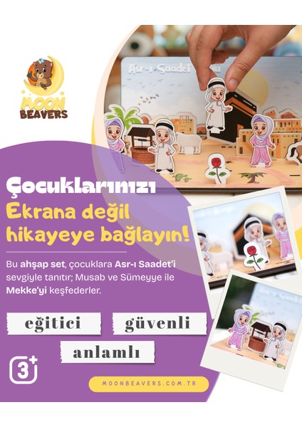 Çocuklar Için Asrı Saadet Dönemini Tanıtan Eğitici Ahşap Set – Islam Tarihine Ilk Adım