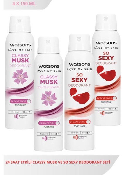 Classy Musk 150 ml X2 ve So Sexy 150 ml X2 Deodorant Seti