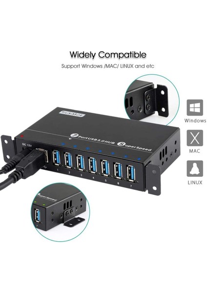 7 Portlu Süper Hızlı USB Şarj Veri Merkezi 12V 3A Çıkış Desteğiyle Güçlendirilmiş Metal Muhafazalı fiyatları