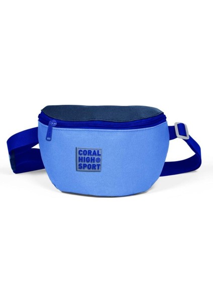 Derin Mavi Saks Lacivert Çok Renkli Iki Bölmeli Bel Çantası 22607