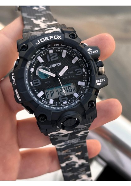 Digital ve Analog 2 Yıl Garantili Kronmetre+Takvim+Alarm+Aydınlatma Erkek Kol Saati JOE.BK14 fiyatları