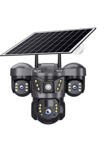 V380 Pro RX-66G 9MP (3+3+3) Üç Kameralı UltraHD 4G Güneş Enerjili Akıllı Güvenlik Kamerası fırsatları