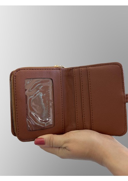 Küçükboy Kadın Cüzdan Kahverengi Gold Detaylı modelleri