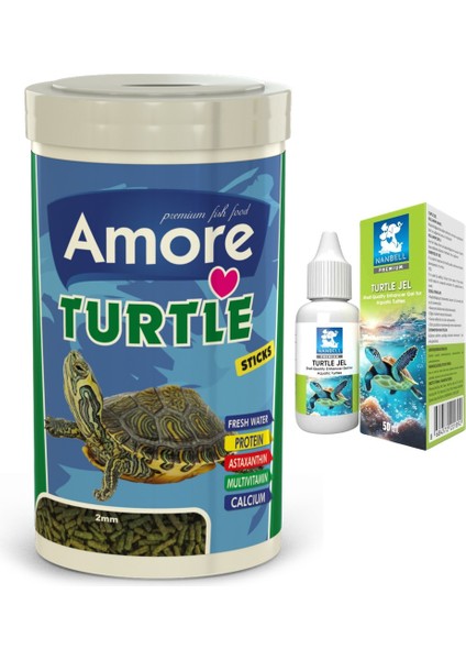 Turtle Green Sticks 1000ML Yem, Kaplumbağa Kabuk Jel Bakım 50CC