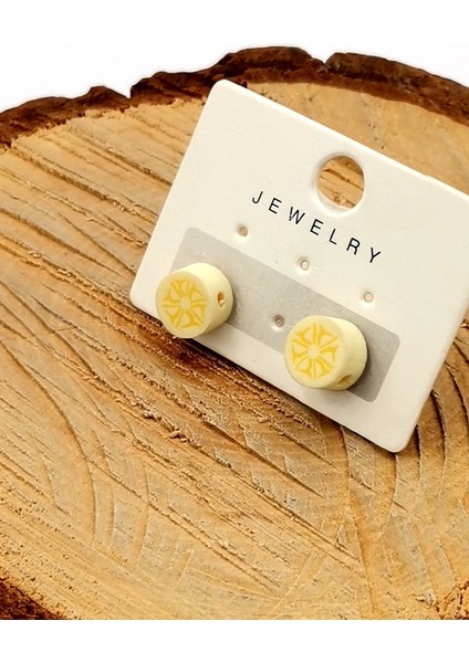 Renkli Kararmaz Limonfigürlü Lüks Küpe