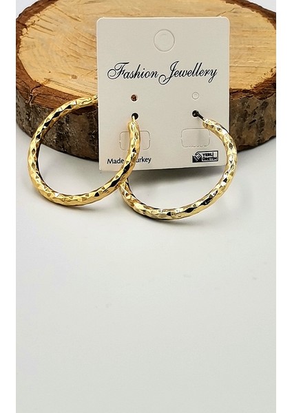 Altın Sarısı Halka Kararmaz Lüks Küpe