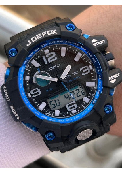Digital ve Analog 2 Yıl Garantili Kronmetre+Takvim+Alarm+Aydınlatma Erkek Kol Saati JOE.BK17