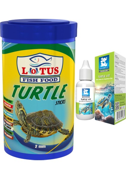 1000ML Turtle Sticks Yem, Kaplumbağa Vitamini 50CC