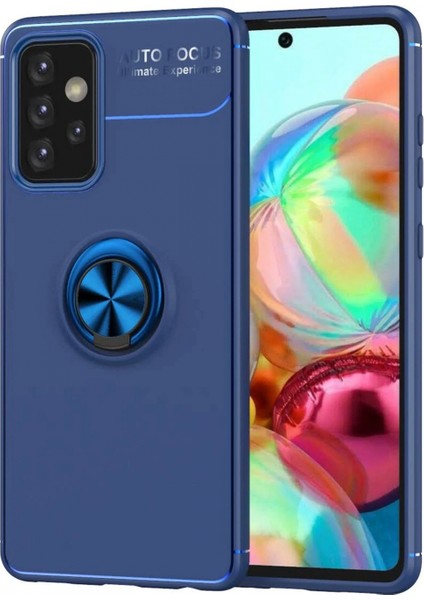 Samsung Galaxy A72 Kılıf Range Yüzüklü Silikon - Mavi