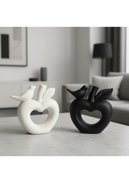🖤🤍 Modern Siyah Beyaz Kuşlu Dekoratif Obje Seti – Çift Temalı El Yapımı Minimal Tasarım fiyatları