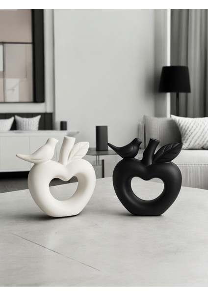 🖤🤍 Modern Siyah Beyaz Kuşlu Dekoratif Obje Seti – Çift Temalı El Yapımı Minimal Tasarım fırsatları