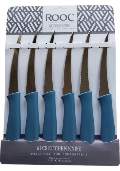 6'lı Lazer Kesim Mutfak Meyve Sebze Bıçağı, Ultra Keskin Bıçak