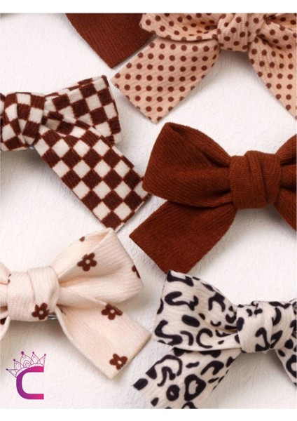 2'li Soft Bej Kahve Tonlu Kız Çocuk Fiyonk Toka Seti - Tarz Fiyonklu Kurdele Pens Bebek Saç Tokası fırsatları