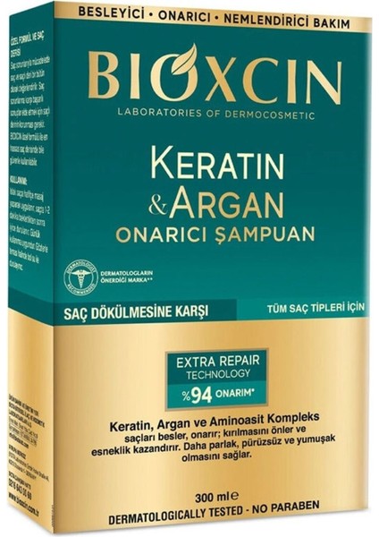 Keratin ve Argan Onarıcı Şampuan 300 ml