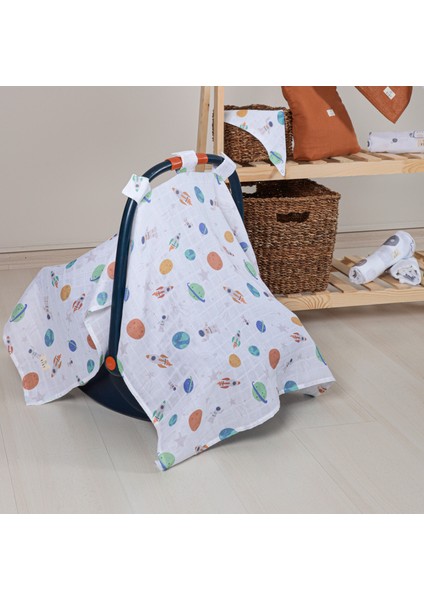 Uzay Organik Pamuk Müslin Puset Örtüsü