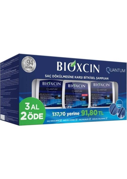 Quantum Bio-Activ Şampuan 3 x 300 ml