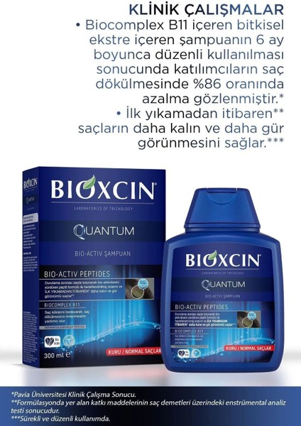 Quantum Kuru & Normal Saç Şampuanı Saç Dökülmesine Etkili 300 ml 3x3 indirimleri