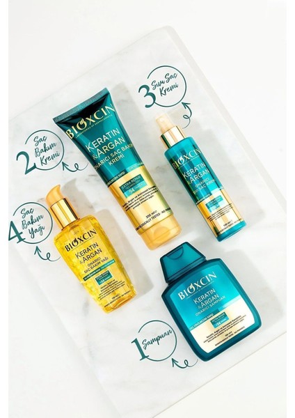 Keratin & Argan Onarıcı Şampuan 300 ml - Keratin Argan Saç Bakım Yağı - Saç Kremi – Onarıcı Sıvıyağ