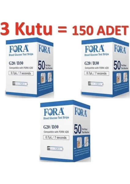 Sağlıklı Yaşam Için 150 Adet Glikoz Ölçüm Çubuğu, 3 Kutu Set
