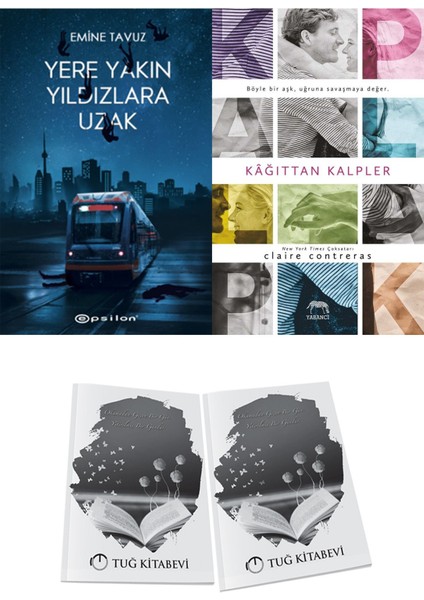 Kağıttan Kalpler ve Epsilon Yayınevi Yere Yakın Yıldızlara Uzak Emine Tavuz 2li Set + Hediyeli