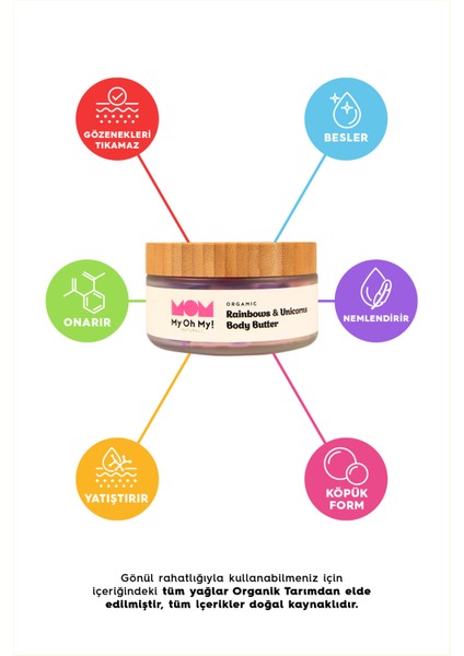 My Oh My Naturals! Organic Rainbows And Unicorns Body Butter | Organik Çocuk Vücut Kremi fiyatları