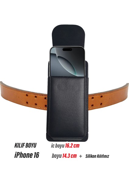 iPhone 16 Kemer Kılıf - Bel Kemer Kılıfı Kapaklı