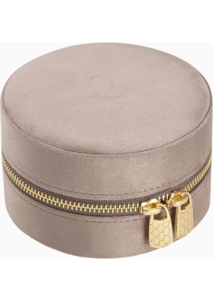 Divina Kadife Takı Kutusu, Yuvarlak ve Fermuarlı Tasarım