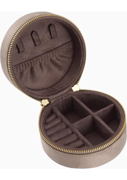 Divina Kadife Takı Kutusu, Yuvarlak ve Fermuarlı Tasarım fiyatları