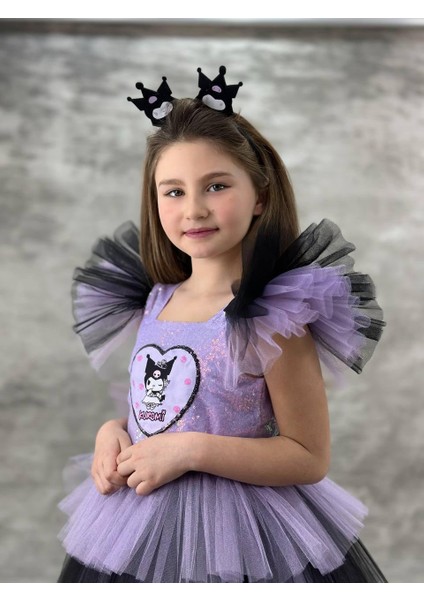 Kuromi Kostümü Kızçocuk Abiye Partı Elbise Tokalı fiyatları