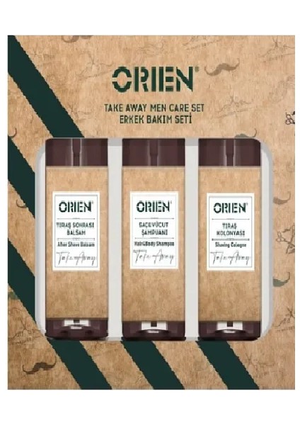 Take Away Erkek Bakım Seti (Balsam 100 ml + Şampuan 100 ml + Kolonya 100 Ml)