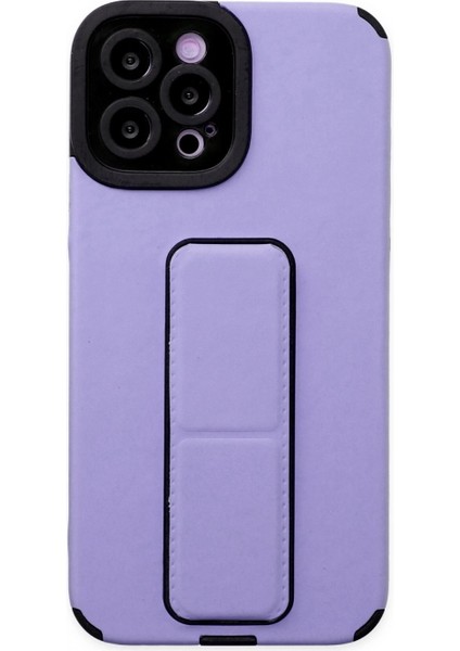 iPhone 12 Pro Max Kılıf Mega Standlı Silikon - Lila