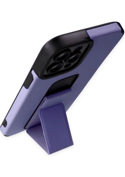 iPhone 12 Pro Max Kılıf Mega Standlı Silikon - Lila modelleri