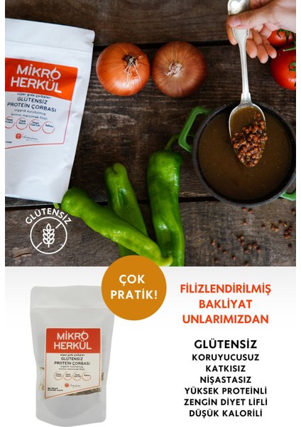 Filizlendirilmiş Kırmızı Mercimekli Glutensiz Protein Çorbası 150 G