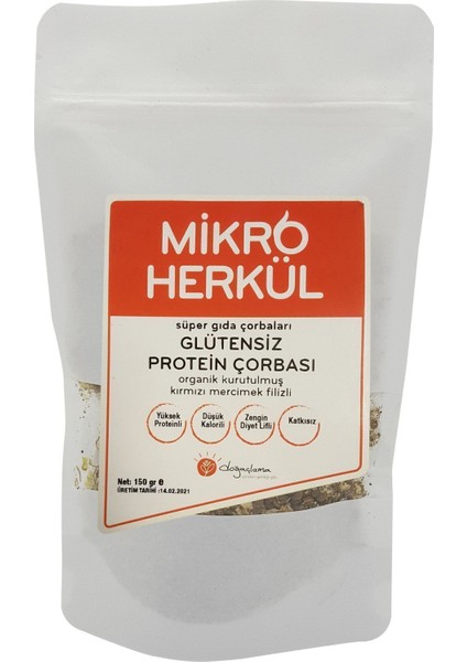 Filizlendirilmiş Kırmızı Mercimekli Glutensiz Protein Çorbası 150 G fırsatları