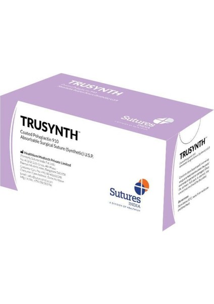 Cerrahi Iplik Pga No:3-0 20MM 3/8 Keskin 75CM, Emilebilir, Dayanıklı, Güvenli