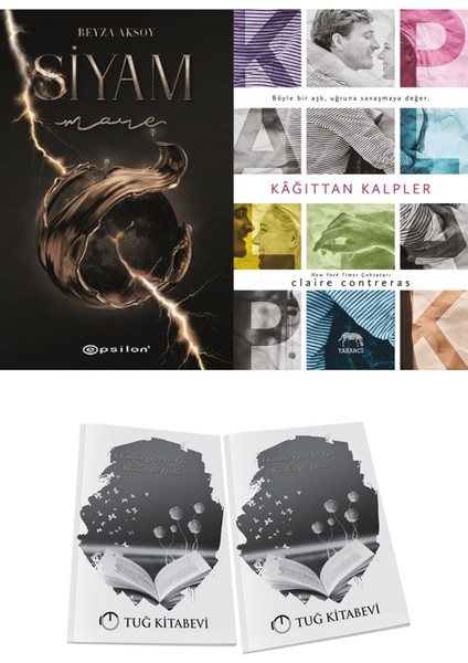 Kağıttan Kalpler ve Epsilon Yayınevi Siyam 4 Mare Beyza Aksoy 2li Set + Hediyeli