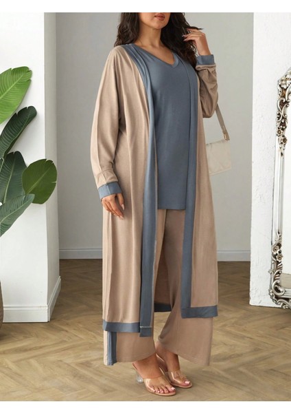 Büyük Beden 3lü Uzun Kol Hırka Atlet Alt Şeritli Viskon Takım modelleri